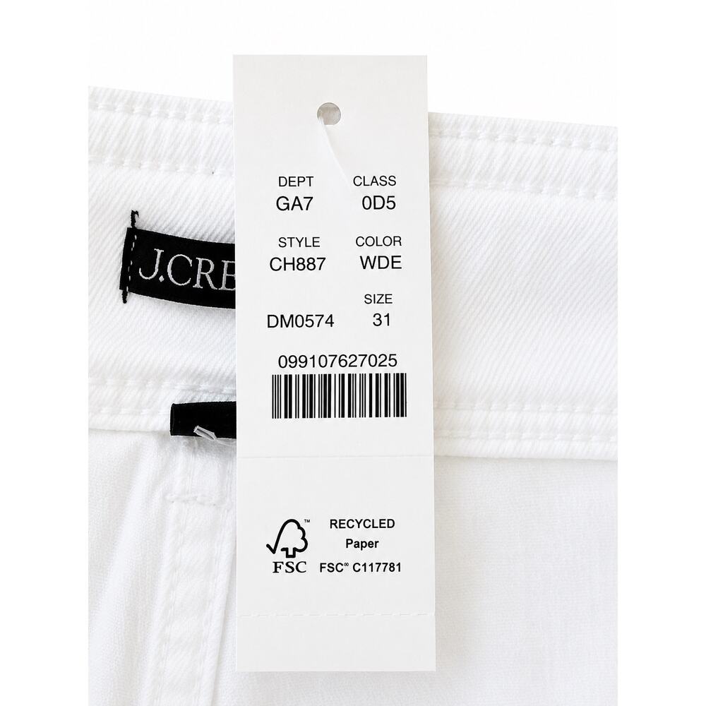 J.Crew Slim-Wide Leg High Rise White Denim Jeans Coastal Minimalist NWT  31 - Picture 7 of 13